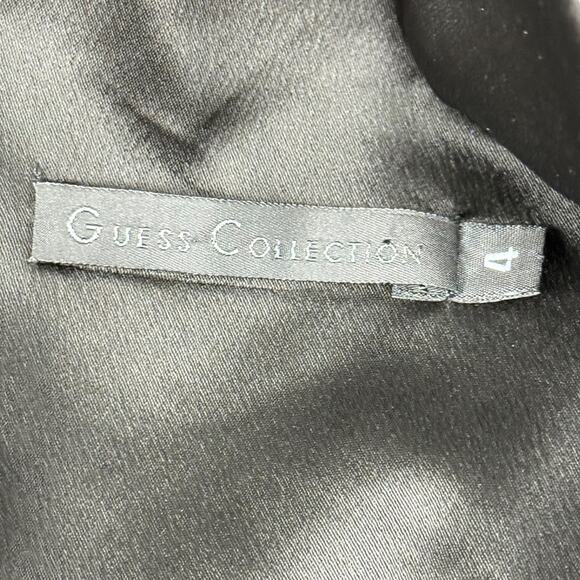 Guess Collection USA Made Satin Solid Little Black Dress V-Back Stretch sz 4 - Picture 16 of 16